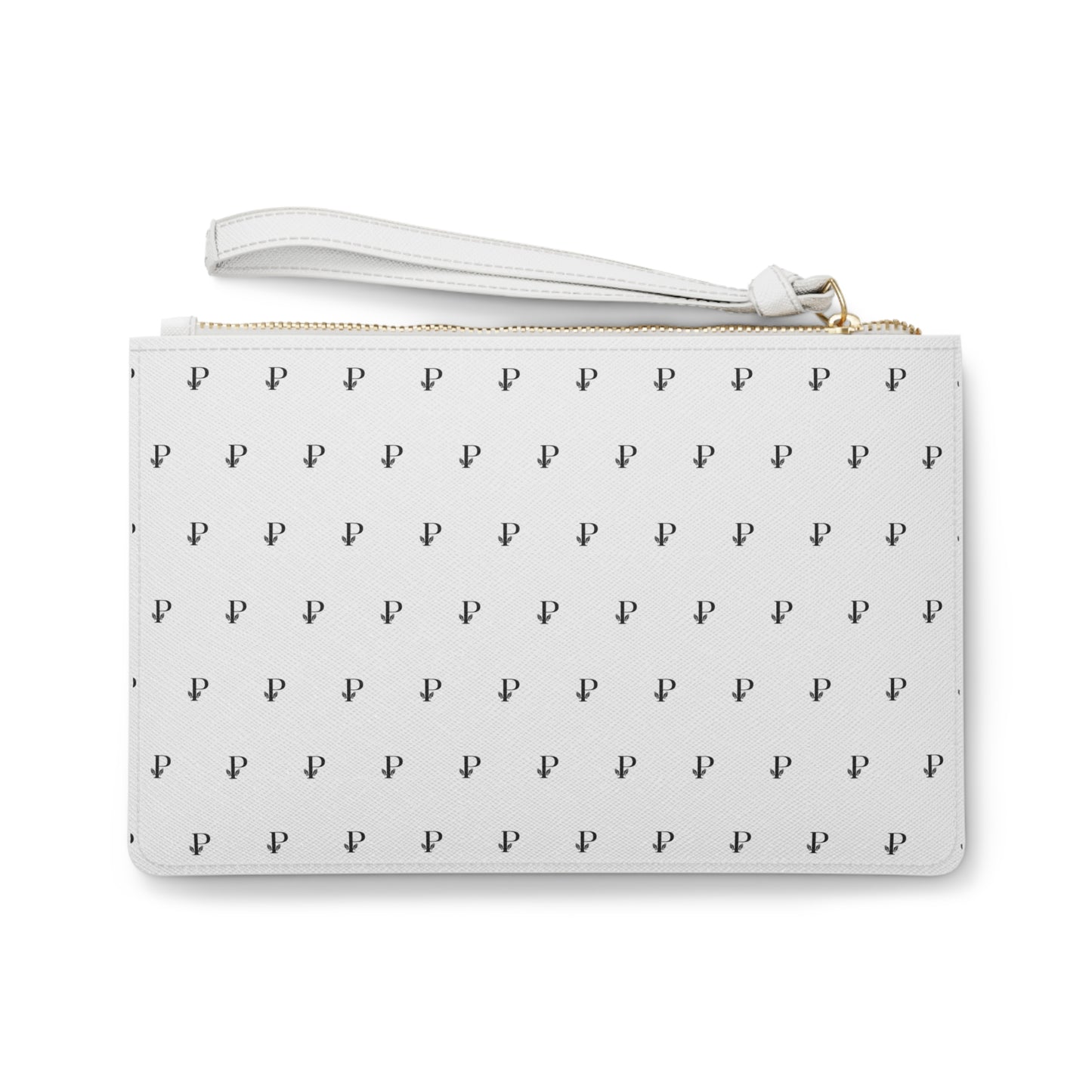 “P Signature — The White Monogram Clutch”