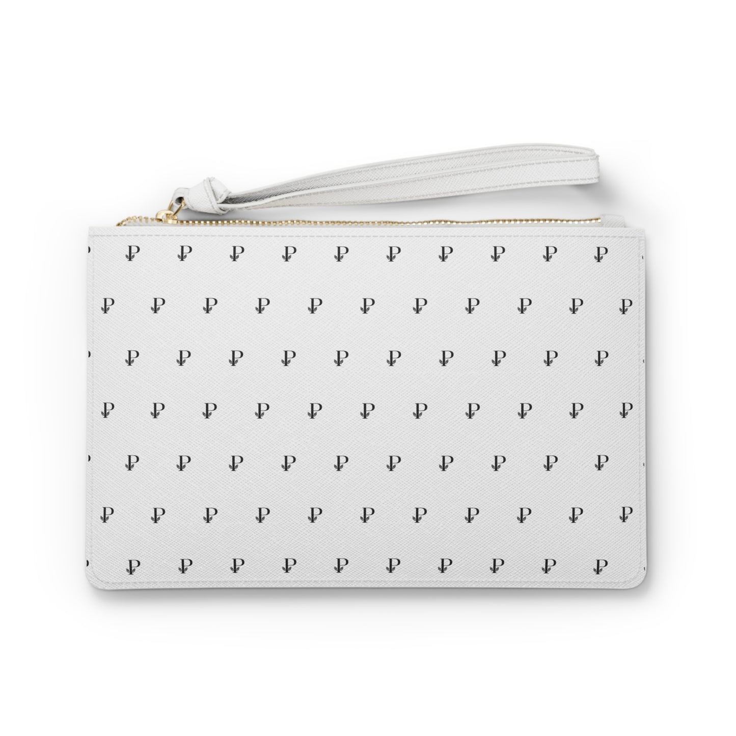 “P Signature — The White Monogram Clutch”