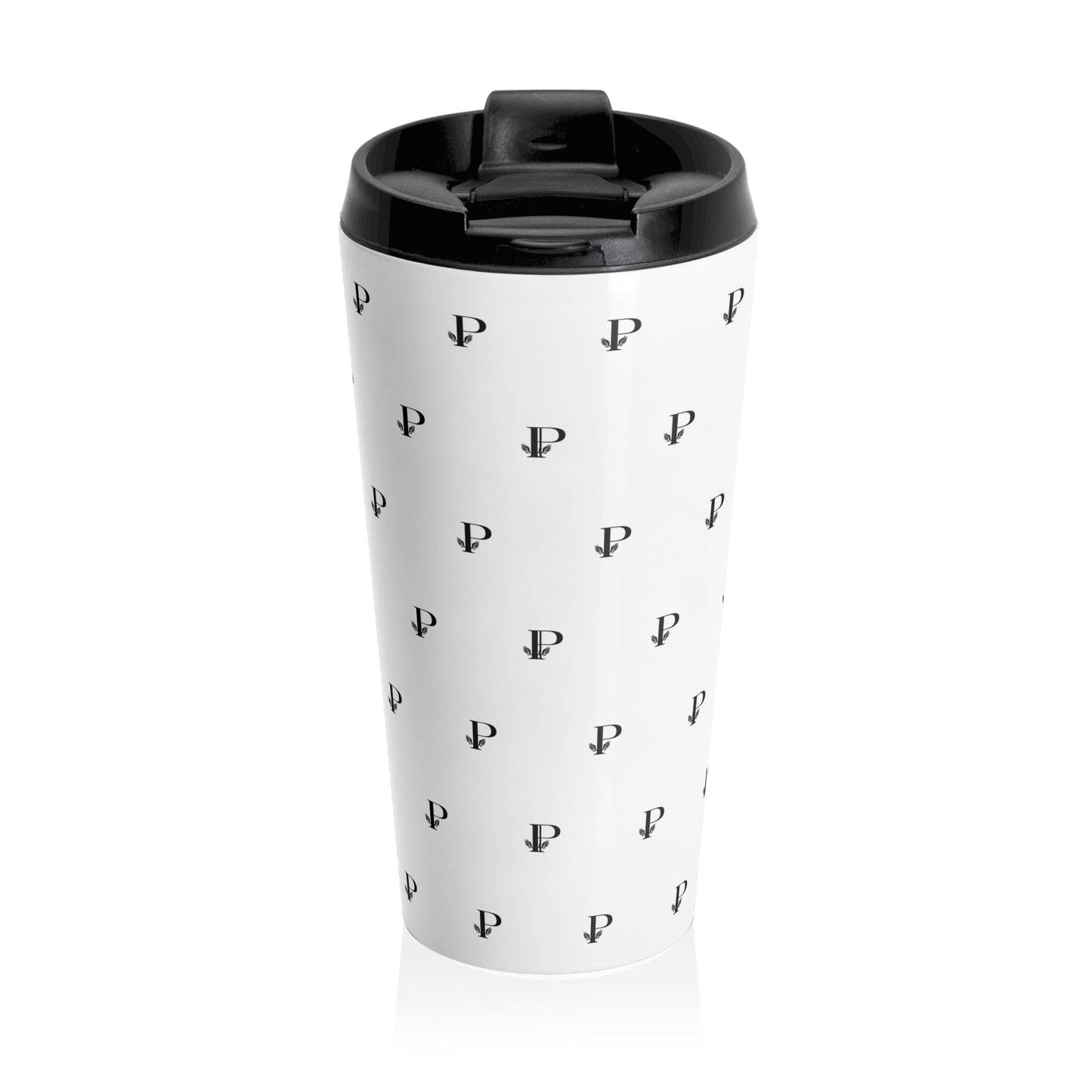 “P Monogram Noir” Stainless Travel Mug