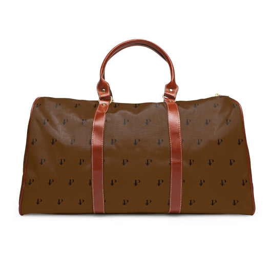 “P” Monogram Travel Duffle – Brown Leather Edition